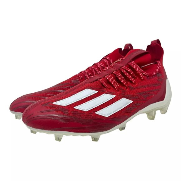 Adidas Adizero Primeknit Football Cleats Red/White Men's Size 12.5 (HP8745) NEW! - Picture 3 of 7
